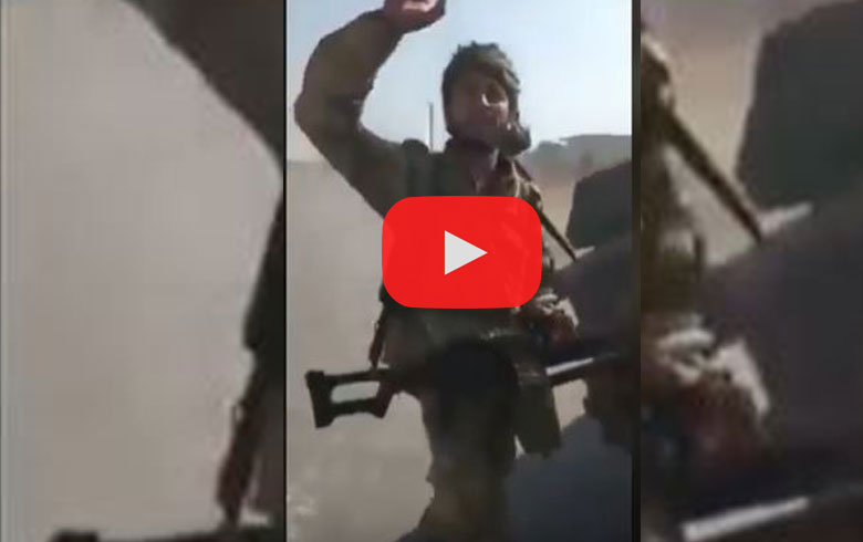 Serê Kaniyê .. Çekdar siloganên DAIŞê bilin dikin 