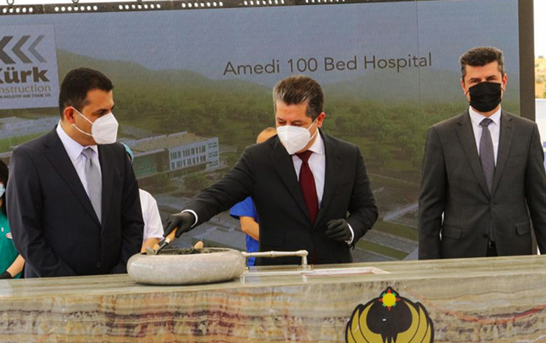 PM Barzani Lays Foundation Stone of 100-bed Hospital in Duhok