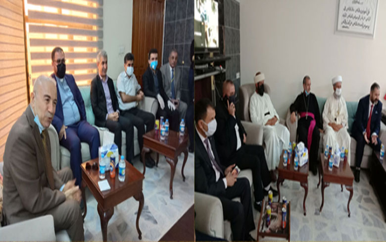 Video... The agent of the Emir of Yazidis, Pastor Philip and religious figures visit the PDK-S office in Erbil