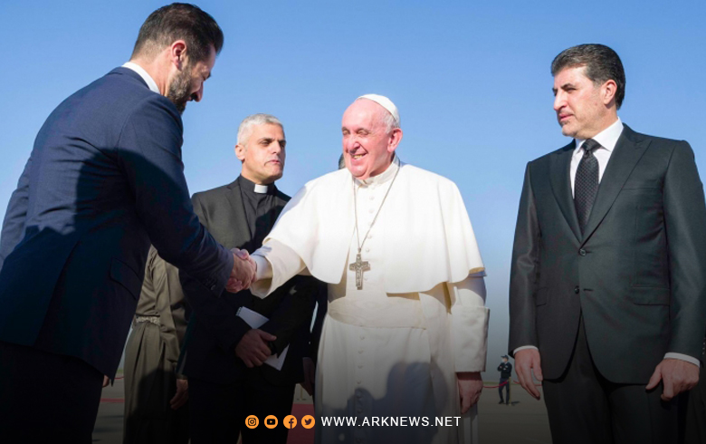 What made the Pope laugh when shaking hands with Qubad Talabani?