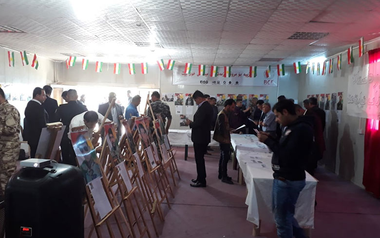 Kawergosik .. Opening of an exhibition of pictures of the martyrs of Roj Peshmerga 