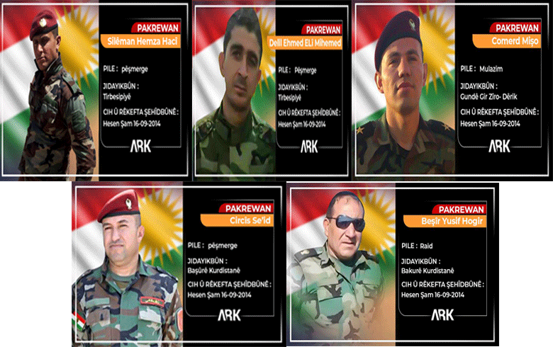 سالڤه‌گه‌را چاران یا شه‌هیدبوونا 5 پێشمه‌رگه‌ێن له‌شكه‌رێ رۆژ 