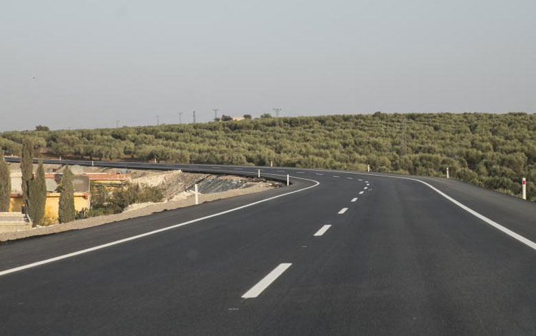 The completion of the construction of a road connects Afrin with Turkey