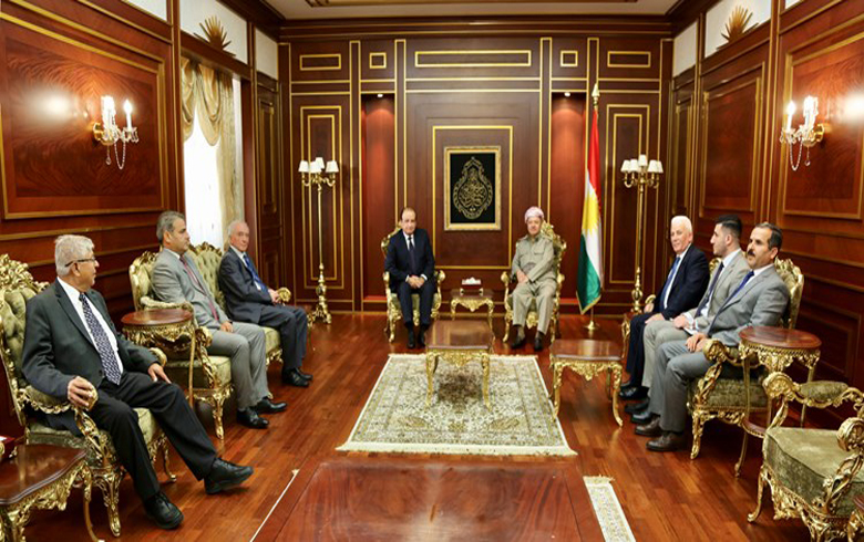President Barzani receives the delegation of the Civil Council of Afrin saving 