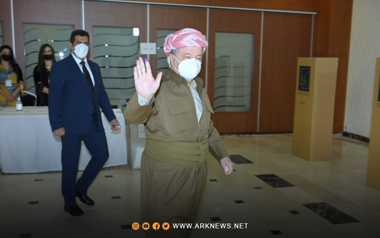 صور... الرئيس بارزاني يدلي بصوته في الانتخابات البرلمانية العراقية