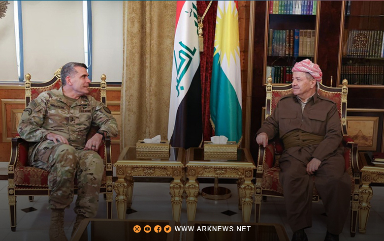 President Barzani receives the commander of the international coalition forces in Iraq and Syria and they discuss several issues