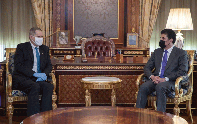 اجتماع بين رئيس إقليم كوردستان والسفير الأمريكي... هذا ما تم بحثه 