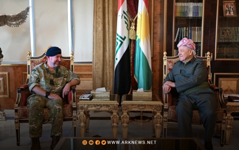 الرئيس بارزاني يستقبل وفداً عسكرياً بريطانياً رفيع المستوى