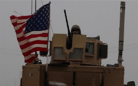 Empty load trucks enter the US base in Sirin Empty load trucks enter the US base in Sirin