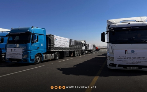 قافلة مساعدات أردنية-قطرية تصل سوريا  قافلة مساعدات أردنية-قطرية تصل سوريا