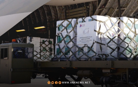 وصول الطائرة الإغاثية الـ14 من دولة الكويت إلى مطار دمشق الدولي 