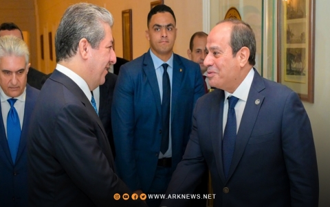 مسرور بارزاني وعبدالفتاح السيسي يؤكدان أهمية تعزيز الروابط بين إقليم كوردستان ومصر