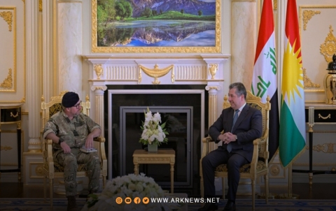 رئيس حكومة إقليم كوردستان يستقبل وفداً عسكرياً بريطانياً