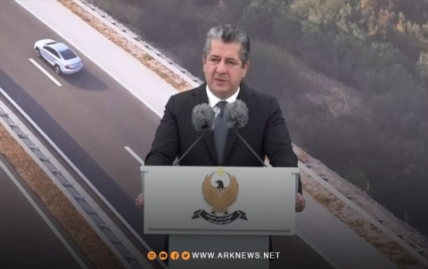مسرور بارزاني يرسي حجر الأساس للطريق المزدوج 