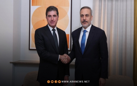 نيجيرفان بارزاني وهاكان فيدان يؤكدان على تطوير علاقات الصداقة بين إقليم كوردستان وتركيا  
