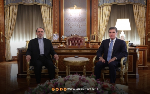 رئيس إقليم كوردستان والقنصل الإيراني في أربيل يناقشان آخر تطورات الوضع في المنطقة بشكل عام