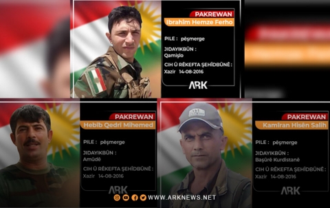 سبعة أعوام على استشهاد ثلاثة من مقاتلي بيشمركة لشكري روج في معارك ضد إرهابيي داعش