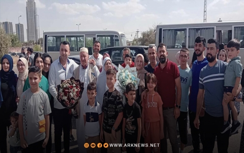 The arrival of the first convoy of pilgrims from Syrian Kurdistan to Erbil