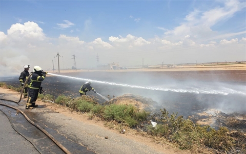 The Civil Defense documents seven fires in the countryside of Idlib and Aleppo, northwestern Syria The Civil Defense documents seven fires in the countryside of Idlib and Aleppo, northwestern Syria