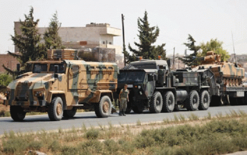 As a part of a new escalation by the Turkish forces…tens of vehicles loaded with materiel and soldiers arrive in Manbij countryside 