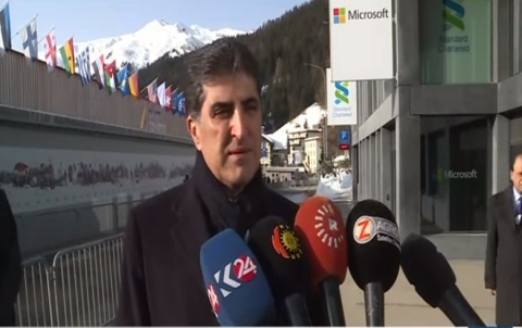 نیجیرفان بارزاني: وضع العلم الكوردي في دافوس مبعث فخر وفرح لدى جميع الكورد في العالم