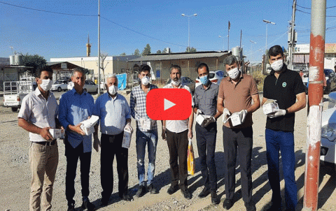 منظمة دوميز للـ PDK-S توزع كمية من الكمامات على اللاجئين