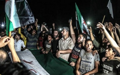 مظاهرة ضد مسلحي جبهة النصرة في إدلب 