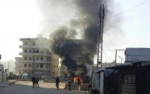 بالفيديو... جرحى نتيجة انفجار بمدينة في كوردستان سوريا 