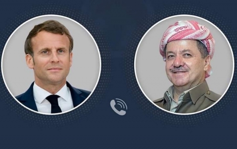 الرئيس الفرنسي يعزي الرئيس مسعود بارزاني