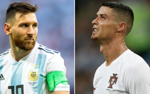 Heading home: Cristiano Ronaldo joins Lionel Messi in World Cup heartbreak