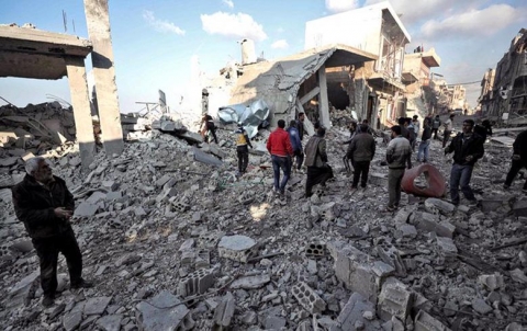 Nearly 40 Russian airstrikes kill seven civilians mostly children in Aleppo