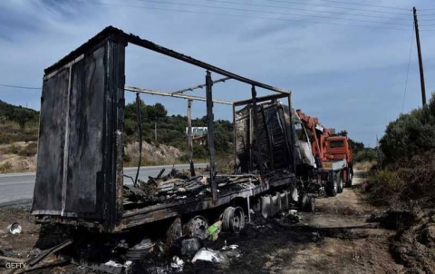 فقدان 11 مهاجرا في اليونان حياتهم حرقا