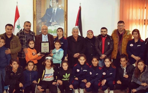 Honoring a leader in the Ba’ath Party in Qamishlo