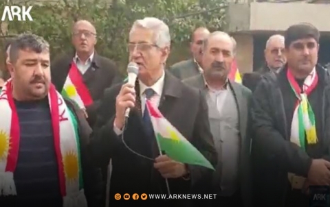 Muhammad Ismail delivers the speech of the ENKS on the Kurdistan Flag Day