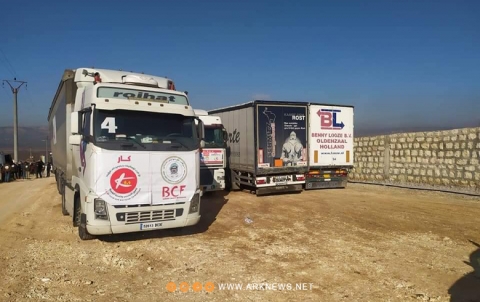 دخول عشر شاحنات لمؤسسة بارزاني الخيرية إلى عفرين دخول عشر شاحنات لمؤسسة بارزاني الخيرية إلى عفرين