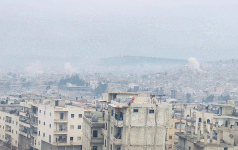 سقوط قذائف على مدينة في كوردستان سوريا 