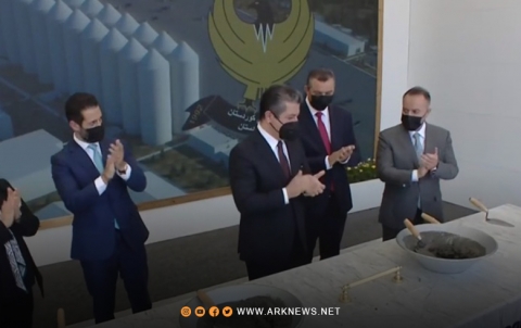 Masrour Barzani laying the foundation stone for a $ 122 million project in Sulaimaniyah