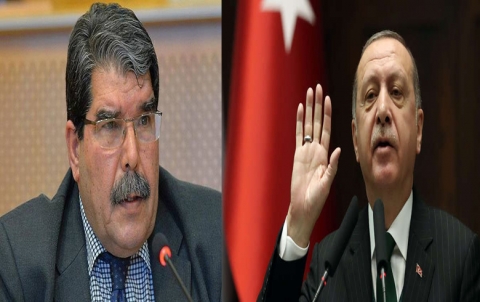 سالح موسلم : ئه‌مێ شه‌رێ ته‌رۆرێ ل ئدلبێ بكن وئه‌ردۆگان دبێژه‌  هه‌ر ئێریشه‌ك وه‌ره‌ سه‌ر ئدلبێ نایێ په‌ژراندن 