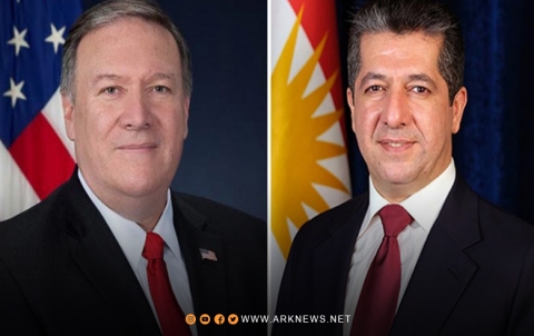 رئيس حكومة إقليم كوردستان يتلقى اتصالا هاتفيا من وزير خارجية أمريكا