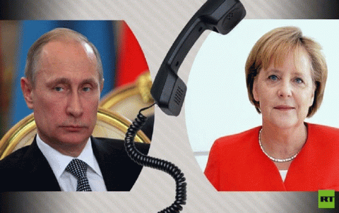 Putin and Merkel discuss the Syrian file Putin and Merkel discuss the Syrian file
