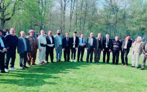 A delegation from the European Organization the PDK-S and the Student Union visit the German Lalish Center in Bielefeld on the occasion of Yezidi New Year's Eve