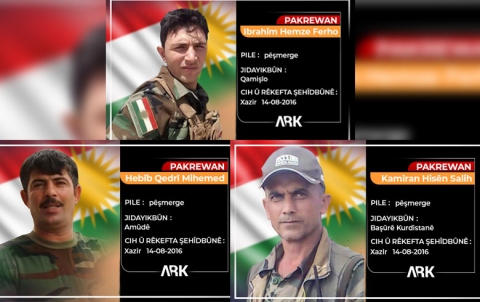 The third anniversary of the martyrdom of three of Roj Peshmerga The third anniversary of the martyrdom of three of Roj Peshmerga
