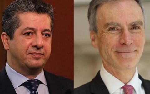 مسرور بارزاني يتلقى اتصالاً هاتفياً من وزير شؤون الشرق الأوسط البريطاني مسرور بارزاني يتلقى اتصالاً هاتفياً من وزير شؤون الشرق الأوسط البريطاني