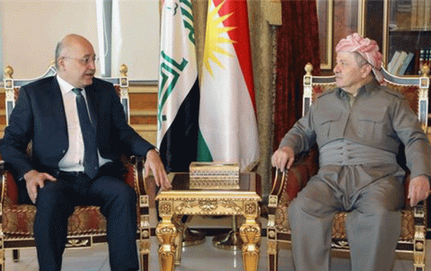 الرئيس بارزاني يستقبل برهم صالح رئيس جمهورية العراق 