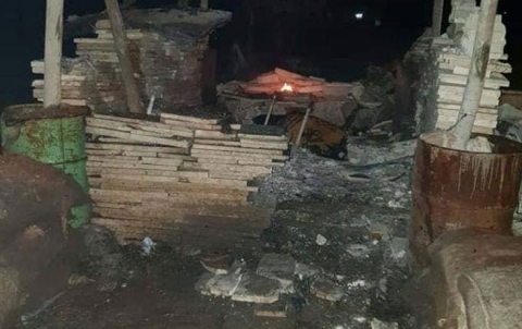 An explosion in Afrin, damages were the only material