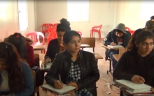 The opening of an English language course at Domiz camp for intermediate third-year students