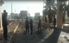 Wounded in a car bomb explosion near the entrance of Afrin city