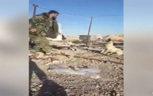 ضابط في جيش الأسد يحرق كلباً وهو حي 